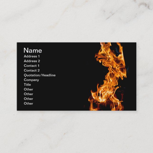 Carte De Visite Flamme orange (Devant)
