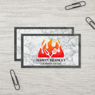 Carte De Visite Flamme   Outils de cuisine   Marbre et ardoise
