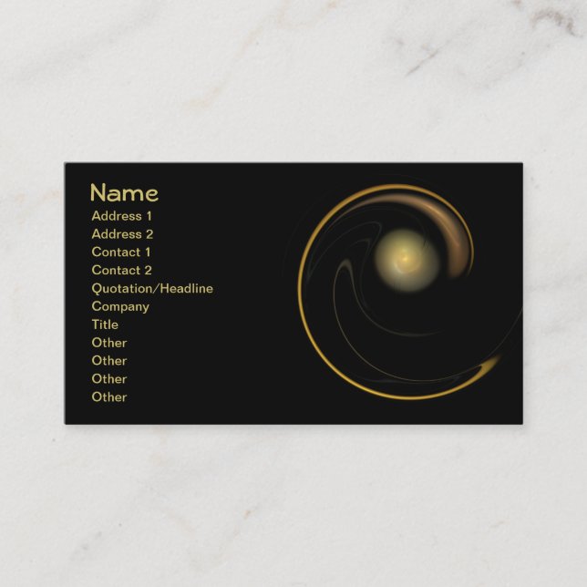 Carte De Visite Flamme pure Brago-Mitchell Art Fractal fin (Devant)