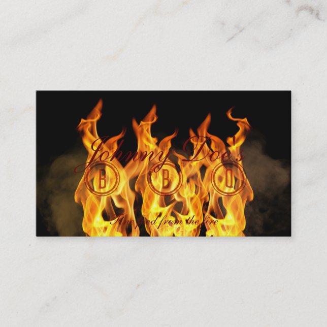 Carte De Visite Flammes de BBQ (Devant)