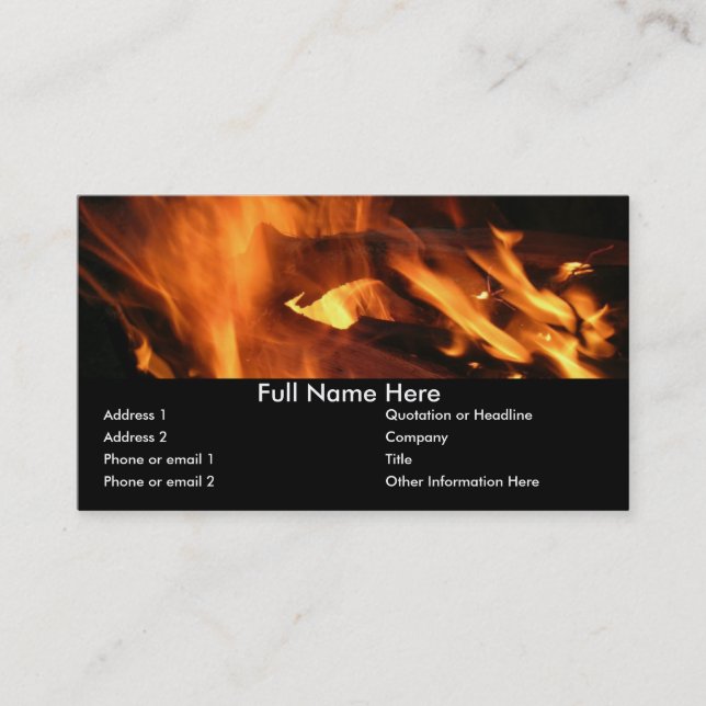 Carte De Visite Flammes et feu (Devant)