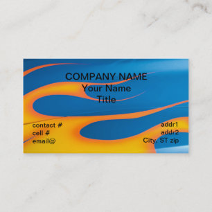 Carte De Visite flammes jaunes de hotrod sur le bleu