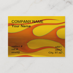 Carte De Visite flammes oranges de hotrod