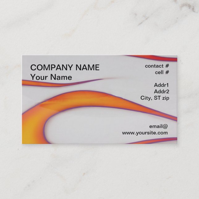 Carte De Visite Flammes oranges de hotrod d'ensemble pourpre (Devant)