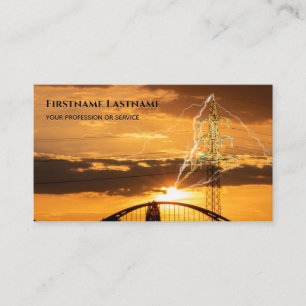 Carte De Visite Flashs d'électricité de foudre pour électriciens
