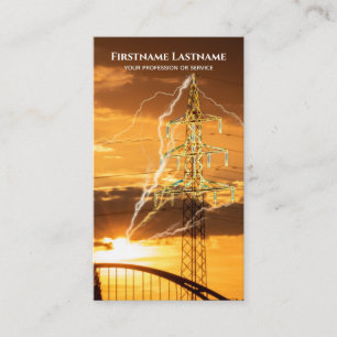 Carte De Visite Flashs d'électricité de foudre pour électriciens