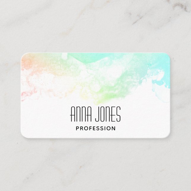 Carte De Visite Flèches Abstraites vert et bleu (Devant)