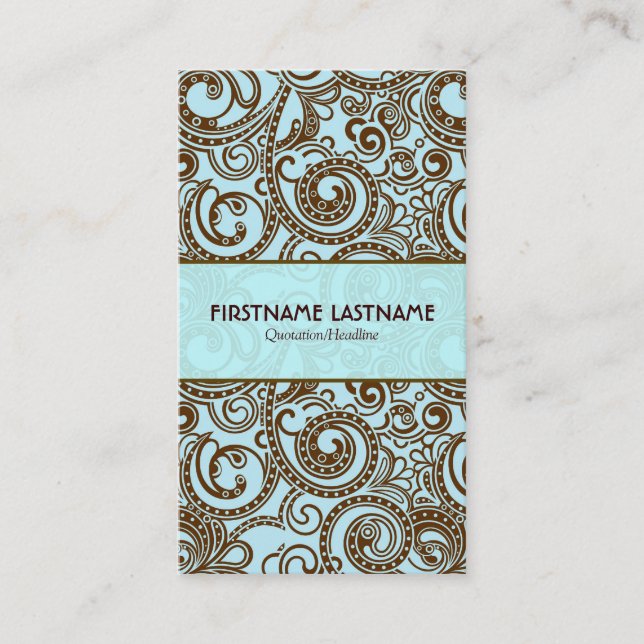 Carte De Visite Flèches Brown Et Bleues Abstraites Aléatoires (Devant)