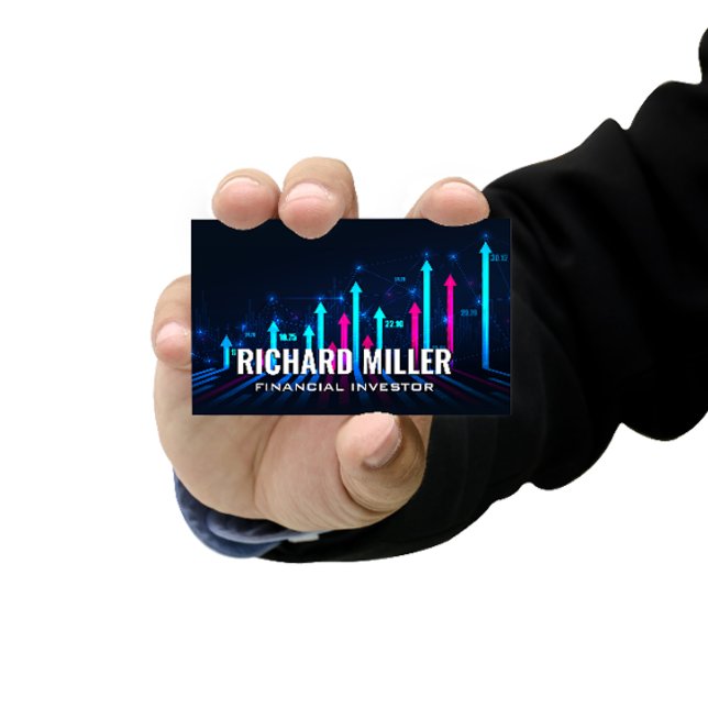 Carte De Visite Flèches du graphique financier | STOCK (Créateur téléchargé)