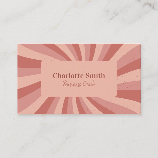 Carte De Visite Flèches rétro Super simples roses (Devant)