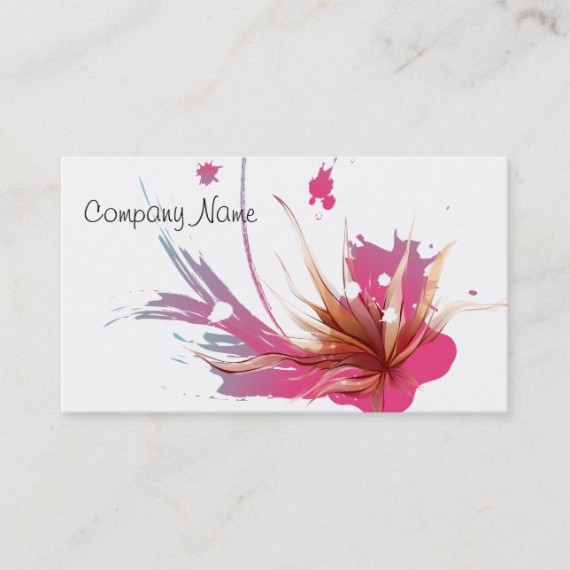 Carte De Visite Fleur Abstraite d'Hibiscus (Devant)