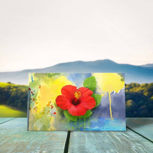 Carte De Visite Fleur Abstraite d'Hibiscus moderne (Créateur téléchargé)