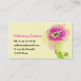 Carte de visite Fleur Aquarelle