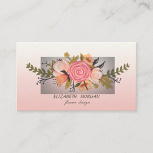 Carte De Visite Fleur Aquarelle Moderne Élégante
