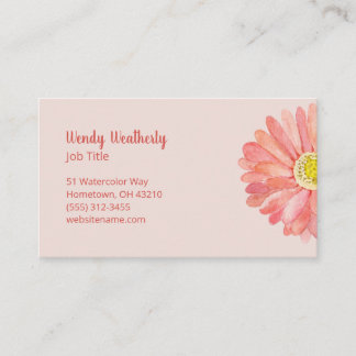 Carte De Visite Fleur aquarelle rose