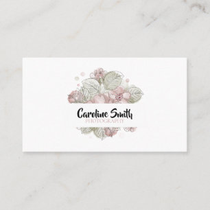 Carte De Visite Fleur aquarelle simple, imprimée sur les deux côté