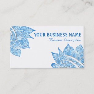 Carte De Visite Fleur artistique de Lotus bleu sur le blanc