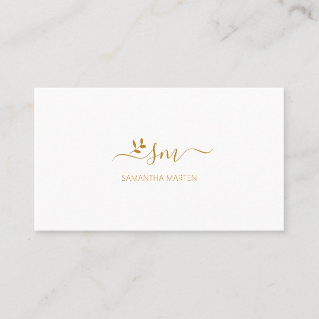Carte De Visite Fleur blanc beige brun (Devant)