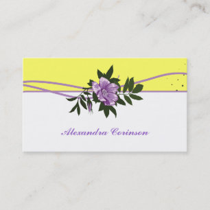 Carte De Visite Fleur blanc rose jaune blanc sauvage