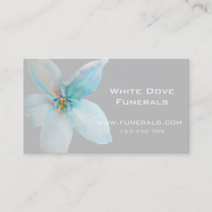 Carte De Visite Fleur blanche conception funéraire entreprise