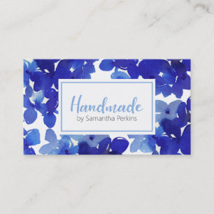 Carte De Visite Fleur Bleu Chic Fleur artisanale Hydrangea Busines