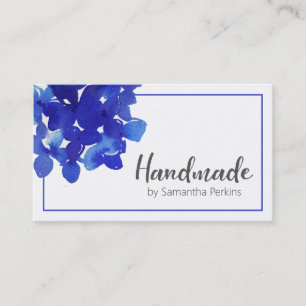 Carte De Visite Fleur bleu simple fait main