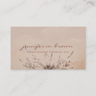 Carte De Visite Fleur Boho Chic à l'huile de terracotta
