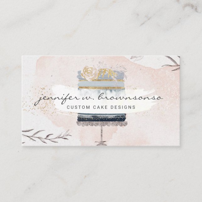 Carte De Visite Fleur Cake Design Boulangerie Pâtisserie Café Pâti (Devant)