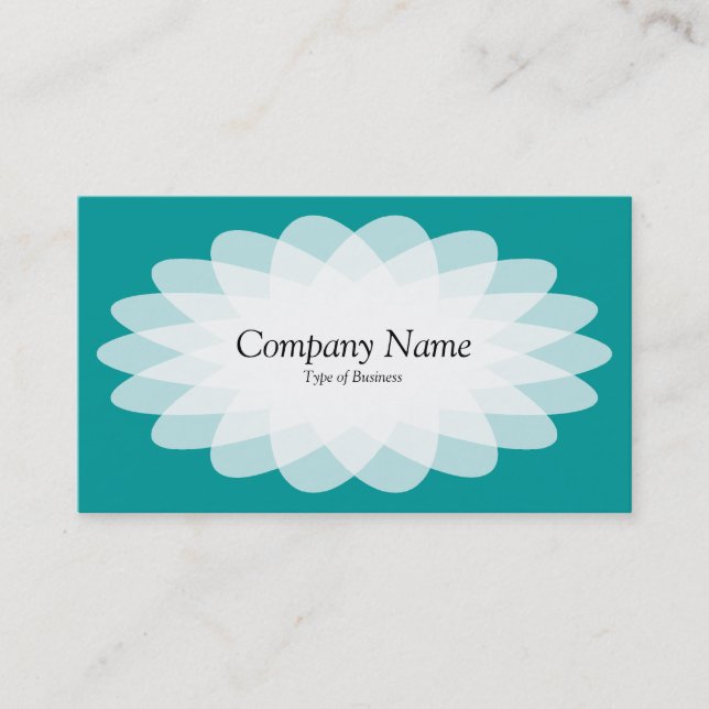 Carte De Visite Fleur cristal - Turquoise (Devant)