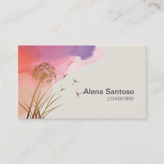 Carte De Visite Fleur Dandelion (Devant)
