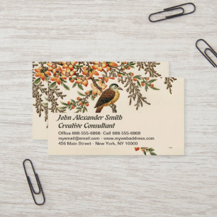 Carte De Visite Fleur d'antiquité chinoise & Oiseau, Jardin Vintag