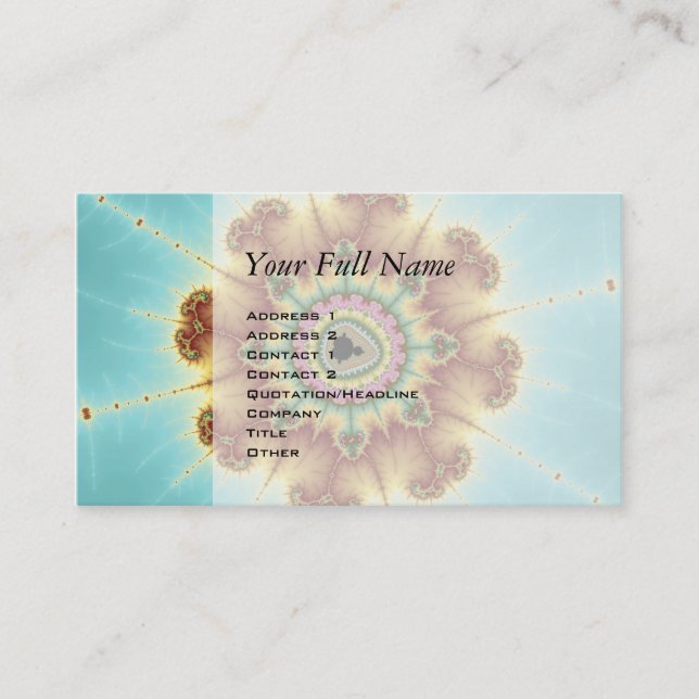 Carte De Visite Fleur d'automne - Art fractal (Devant)