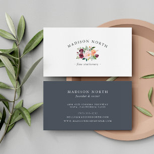 Carte De Visite Fleur d'automne   Logo floral aquarelle