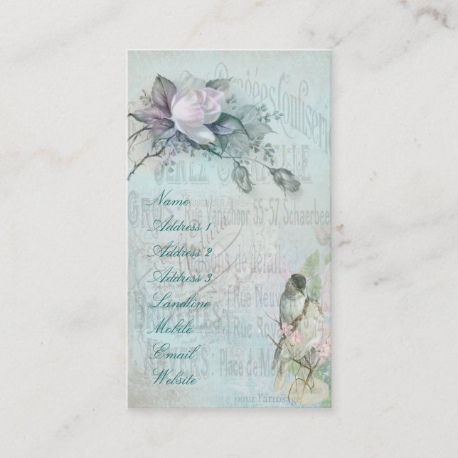 Carte De Visite Fleur de cage à oiseaux (Devant)