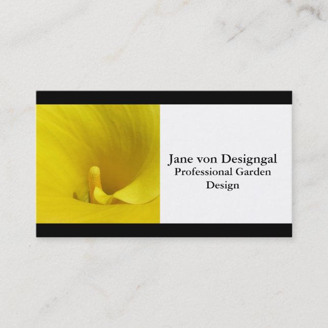 Carte De Visite Fleur de calla jaune (Devant)