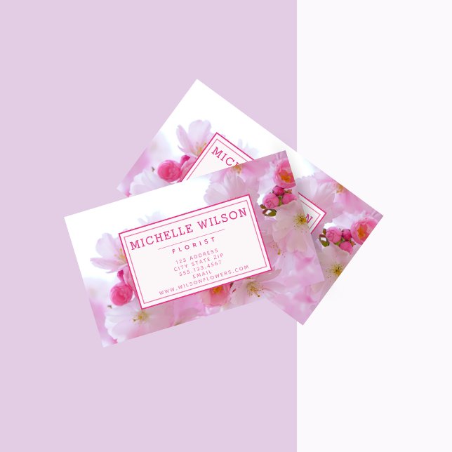 Carte De Visite Fleur de cerisier rose - Photo (Créateur téléchargé)