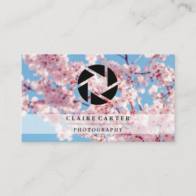 Carte De Visite Fleur de cerisiers | Icône Lens de la caméra (Devant)