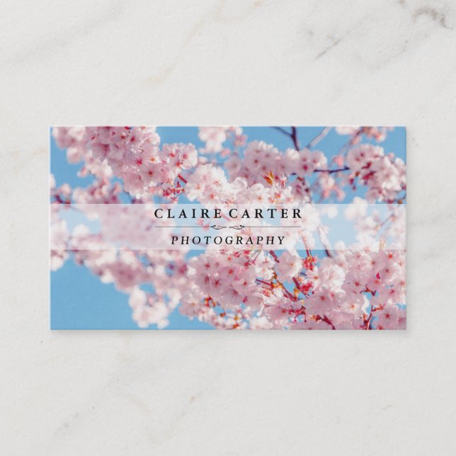 Carte De Visite Fleur de cerisiers | Photographe (Devant)