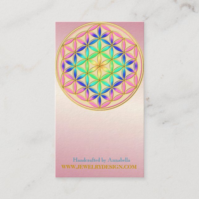 Carte De Visite Fleur de couleurs romantiques de DES Lebens de (Devant)