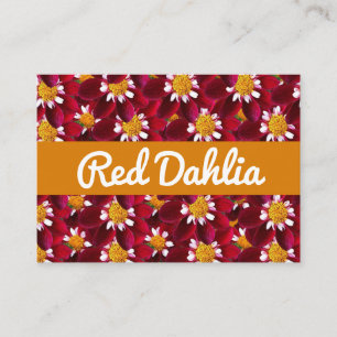 Carte De Visite Fleur de Dahlia Rouge Florale