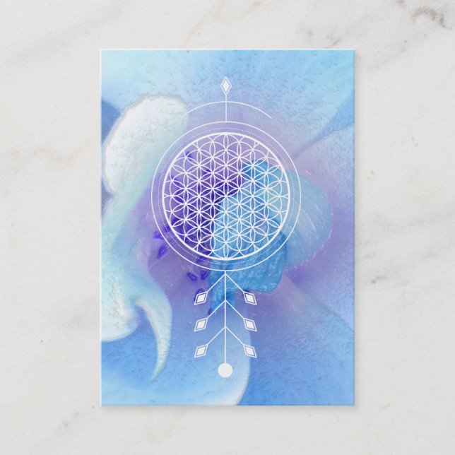 Carte De Visite Fleur de *~* de yoga sacré de Reiki de la (Devant)
