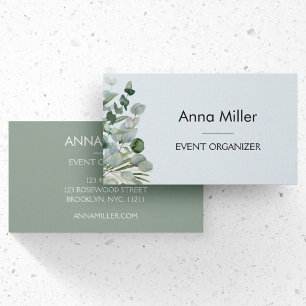 Carte De Visite Fleur de eucalyptus aquarelle de luxe moderne 