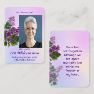 Carte De Visite Fleur de jardin de lilas de souvenir mémorial 