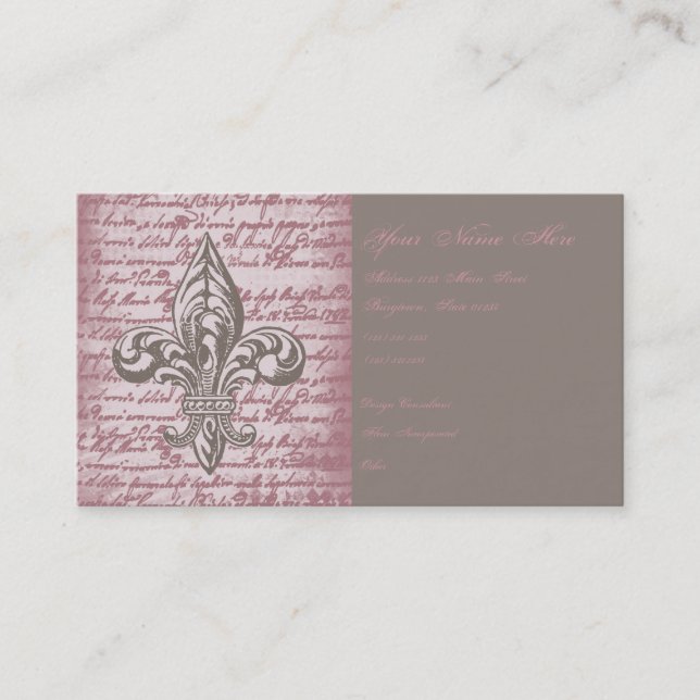 Carte De Visite Fleur de Lis (Devant)