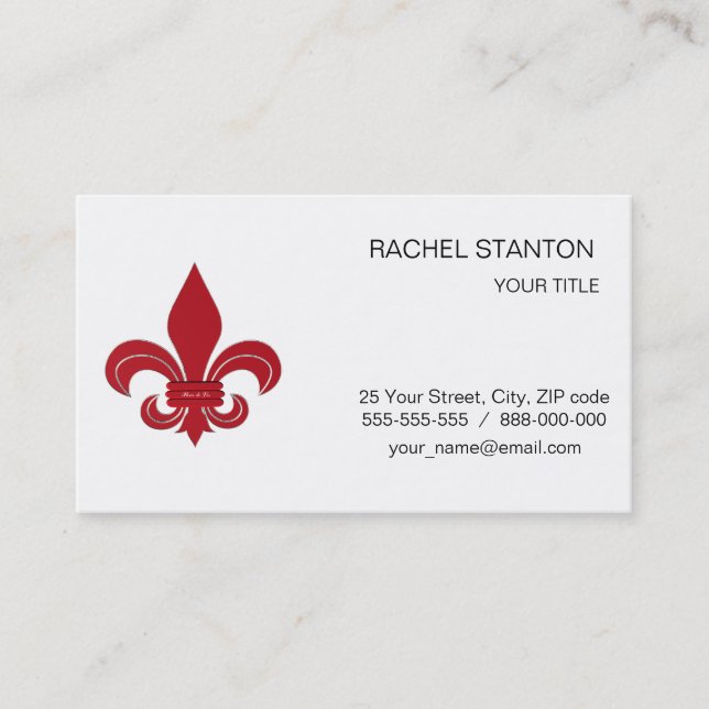Carte De Visite Fleur de Lis (Devant)