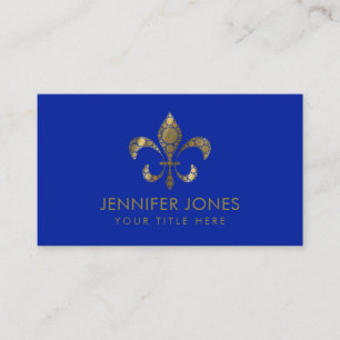 Carte De Visite Fleur de lis - Dot Art Golden Gradient