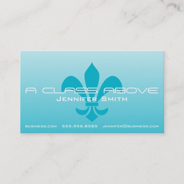 Carte De Visite Fleur de Lis Gradient s'est fané lumière (Devant)