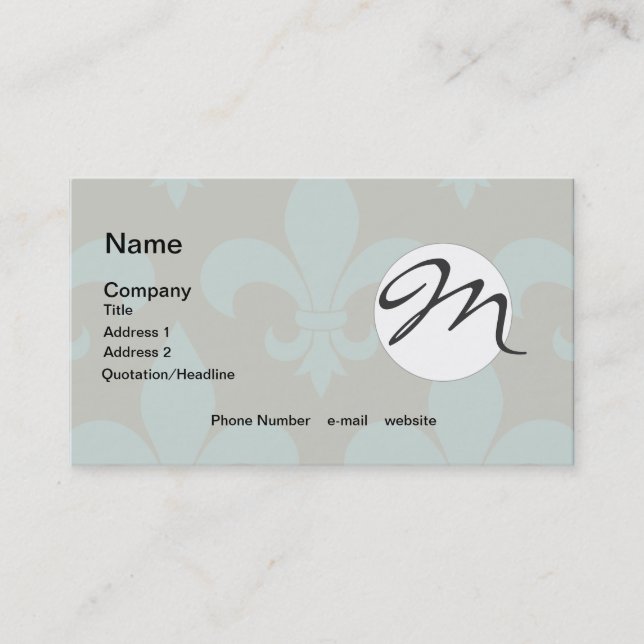 Carte De Visite Fleur de lis Motif Classic (Devant)