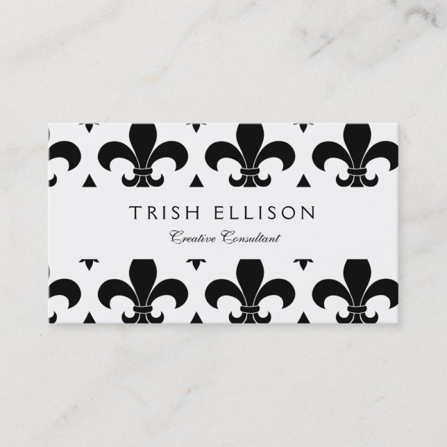 Carte De Visite Fleur de lis Motif Classic (Devant)
