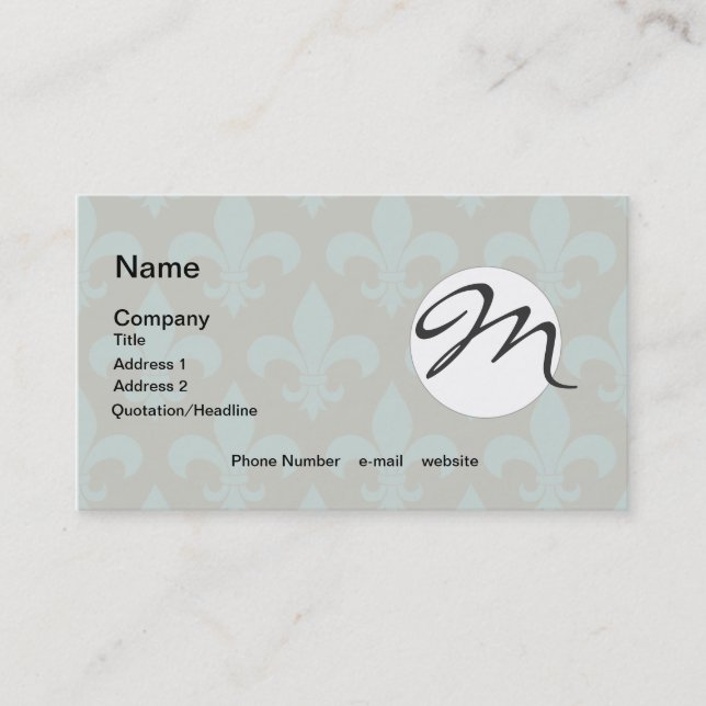 Carte De Visite Fleur de lis Motif Classic (Devant)